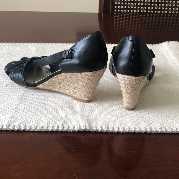 Nine west black leather wedges, perfect condition - Picture 6 of 7